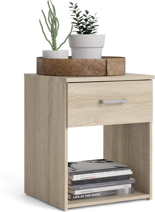 Table de Nuit - TWINS DECOR - MDF SONOMA - H 47,5 cm - 1 Tiroir - Style Contemporain