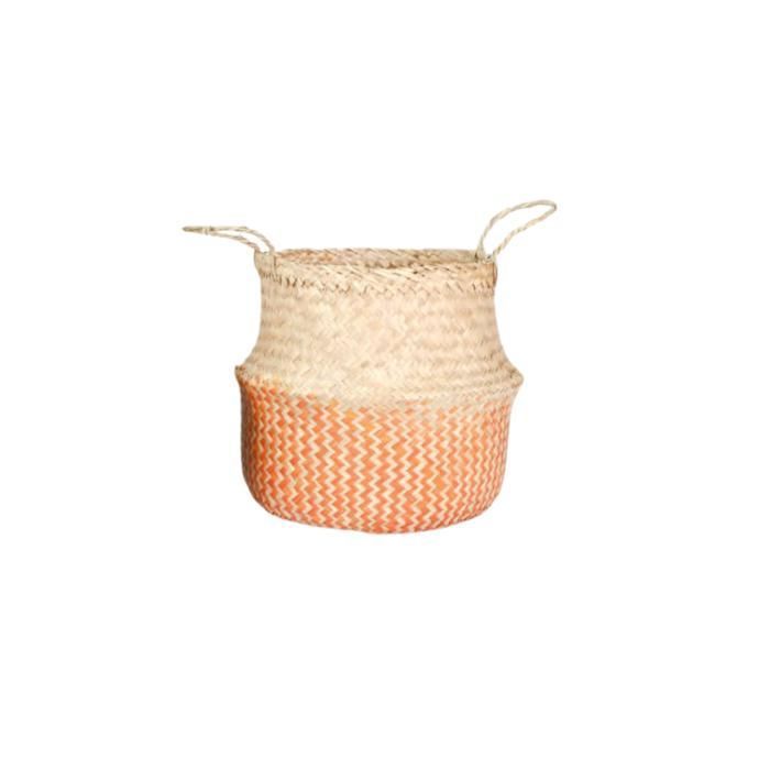 VETNAM PANIER OSIER BEIGE /ORANGE 26x15x38 CM