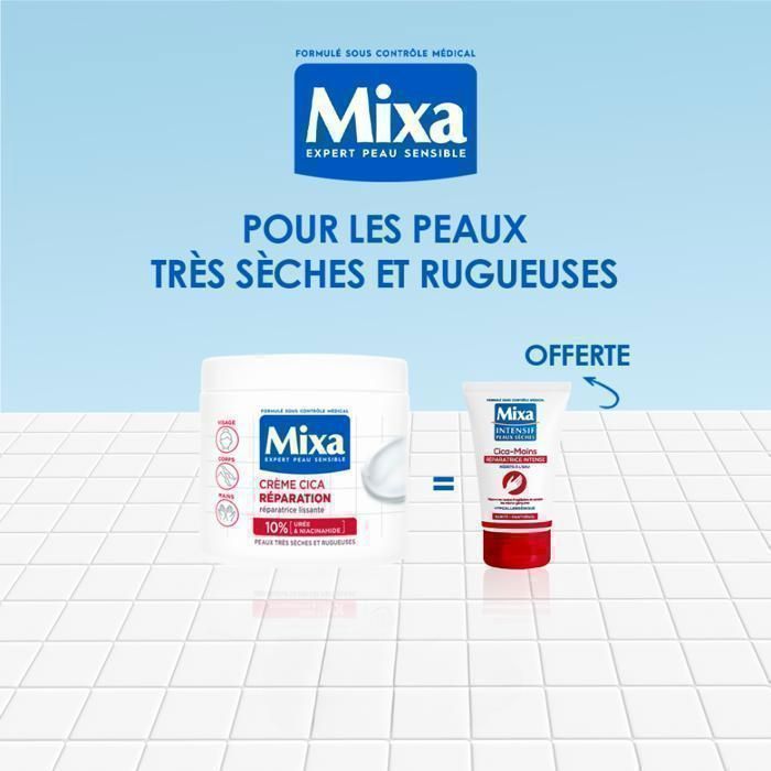 MIXA - Pot  cica repair 400ml = Creme main offerte 50ml - 25 %