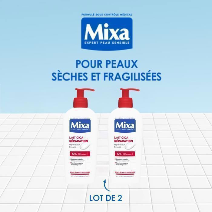 MIXA - Lot de 2 Lait cica repair 250ml. 2eme à 50%