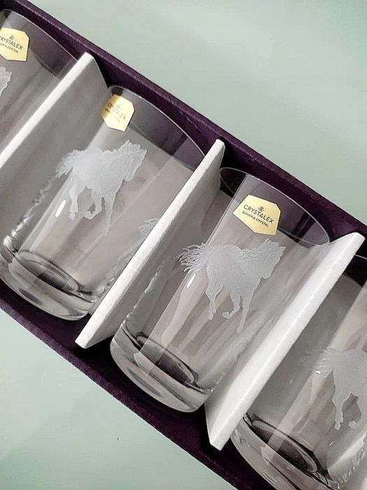 6 Verres à thé Bohemia Cheval