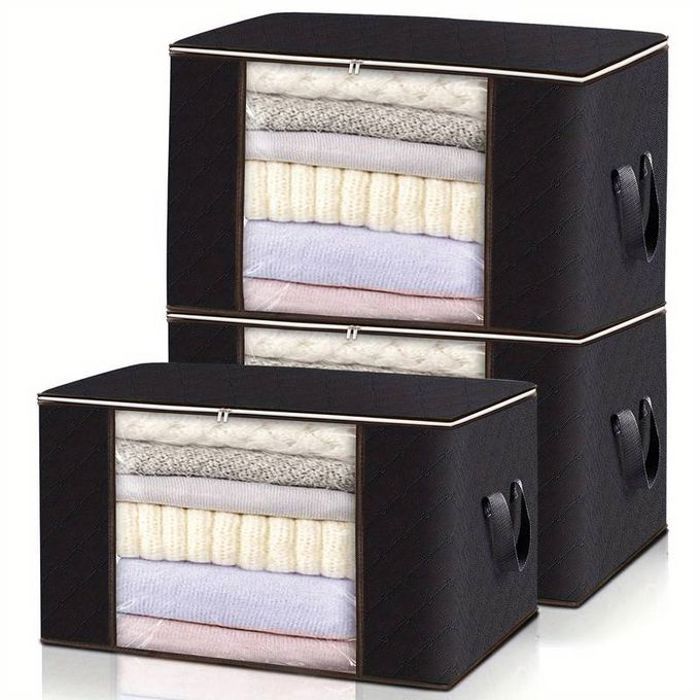 Sacs de rangement - Parfait - 3 Sacs - Fenêtre visuelle - Capacité 90L - Idéal pour couettes et vêtements