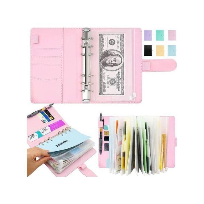 Classeur de Budget en cuir 8 enveloppes Journal de d&eacute;penses planificateur et organisateur factures