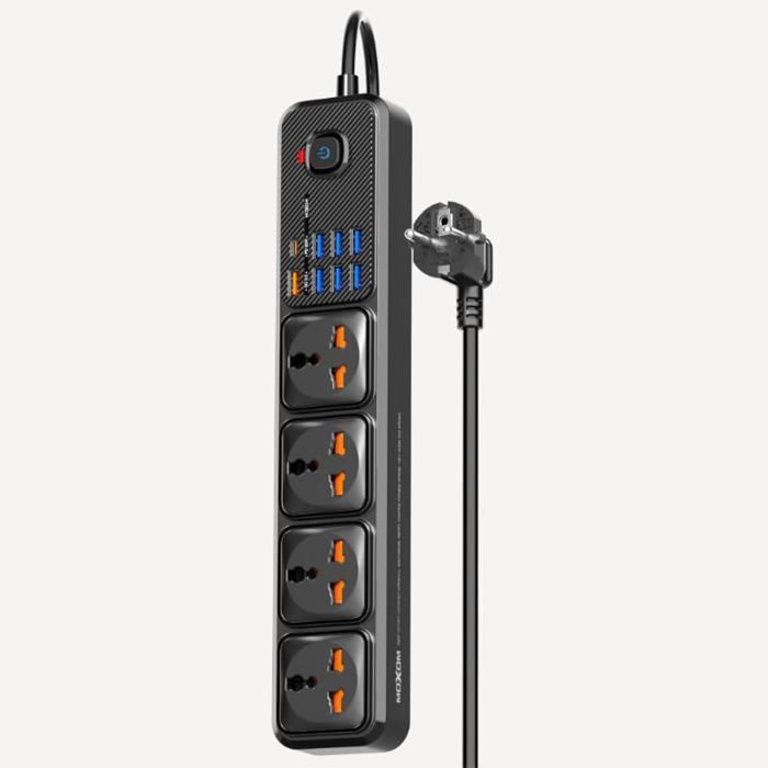 Rallonge électrique - MOXOM - MX-ST16 - 3M - 20W - 12 en 1 avec 4 prises et 7 USB