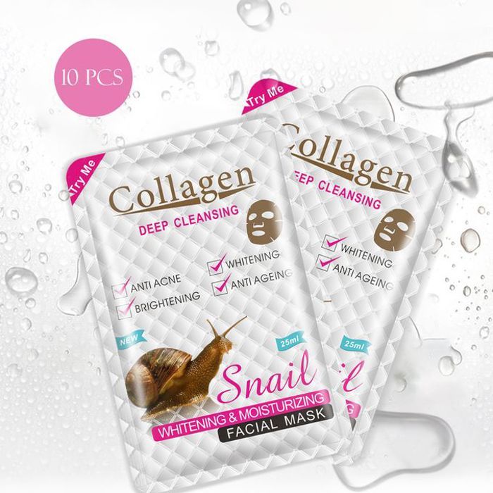 Boîte de 10 Masque tissus collagène escargot snail / visage