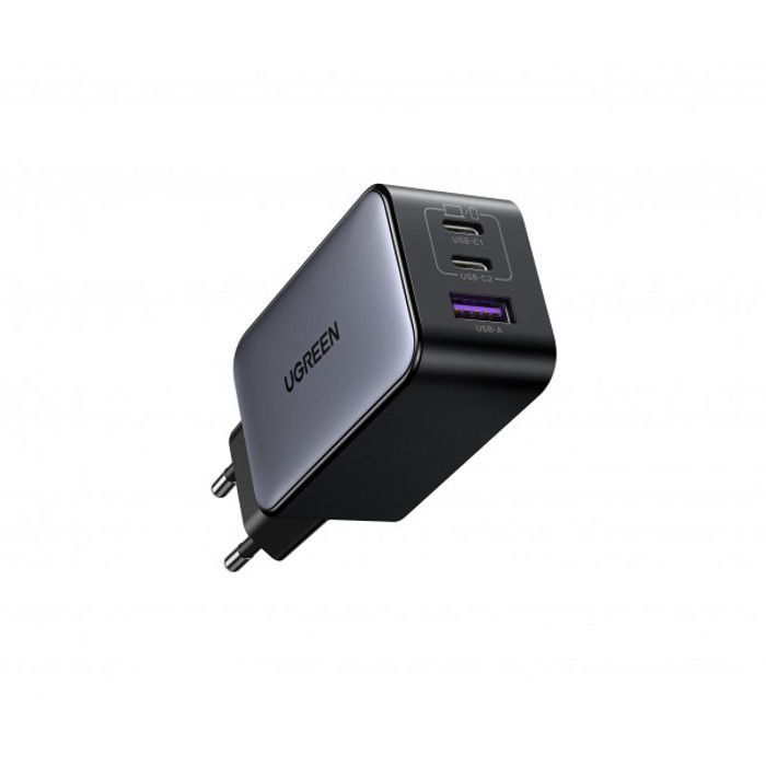 Chargeur rapide USB-A+2xUSB-C 65 W GaN Tech (noir)