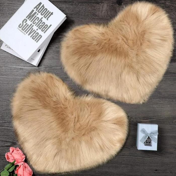 Tapis - CŒUR FORME - Lot de 2 - Moelleux - Synthétique - Moderne