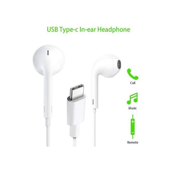Ecouteurs Intra-Auriculaires - MARQUE - Type C - Antichoc - Suppresseur de bruit actif - Blanc