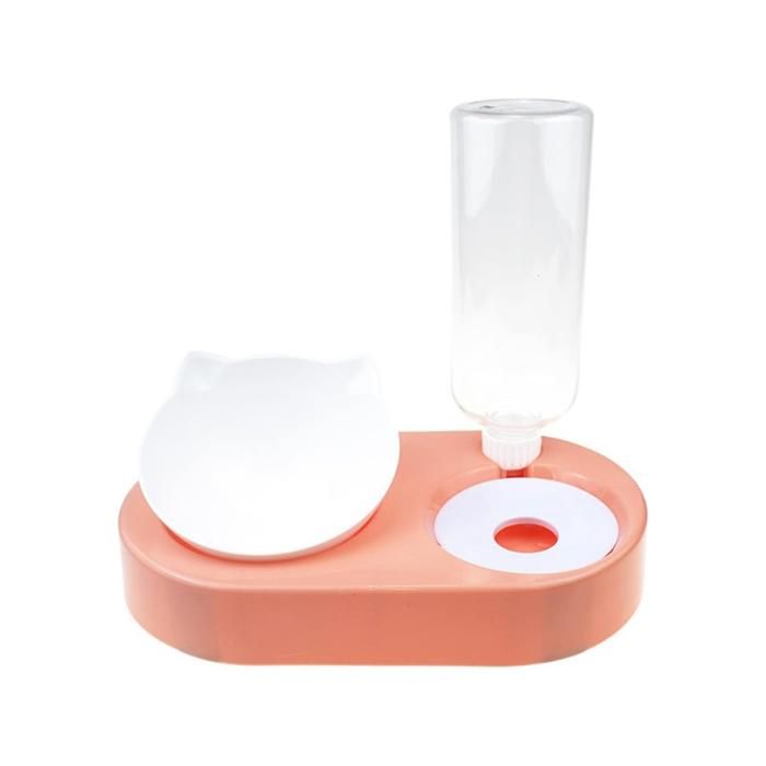 Gamelle pour chat et chien Inclinée avec Distributeur d’Eau (Rose)