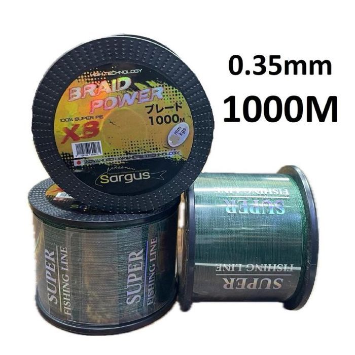 tresse SARGUS BRAID POWER 8X 0.35mm 47.5kgs 1000M vert