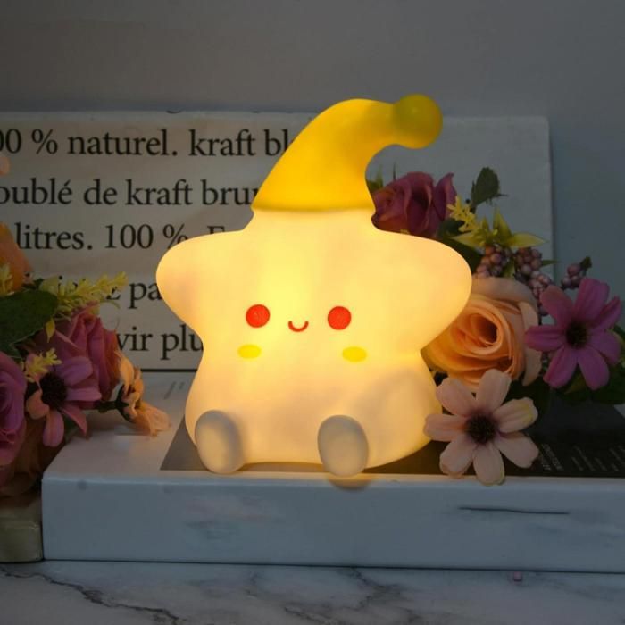 Veilleuse - Non spécifié - Étoile - Silicone doux - Contrôle tactile - Lumière apaisante