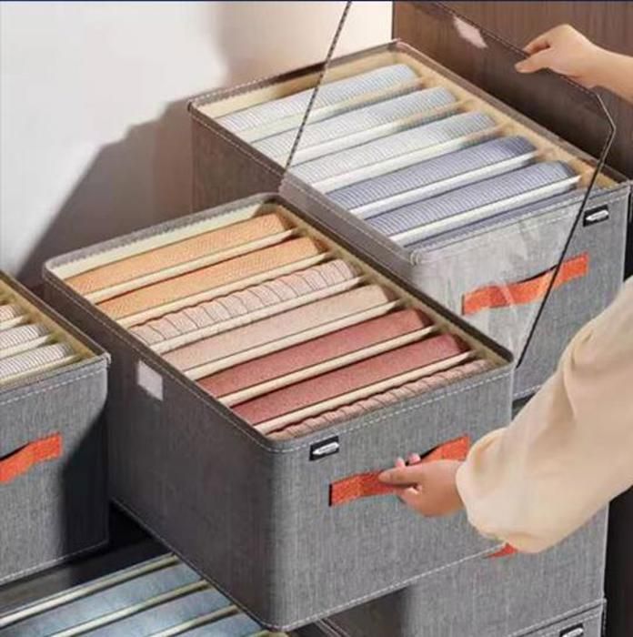 Boîte de rangement pour vêtements, économise de l'espace avec couvercle transparent
