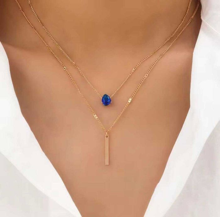 Collier - Liban - Multicouches - Acier Inoxydable - Doré - Femme
