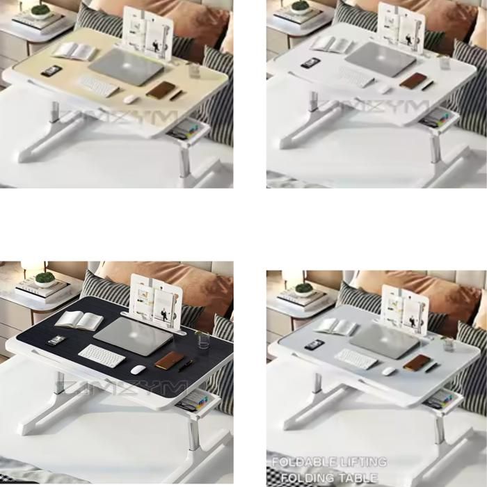 Table de lit polyvalente et pliable pour ordinateur, bureau d’étude et chevet à domicile.
