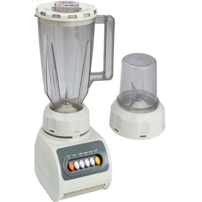 Mixeur 350W à 4 Vitesses + Bol en Plastique de 1.5L + Moulin à épices, Blender 2 en