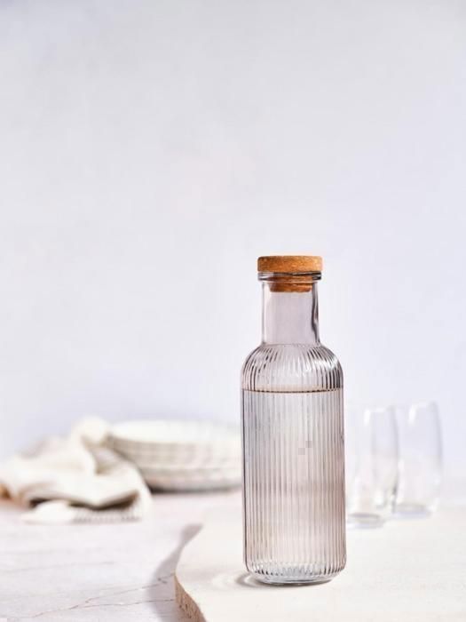 Carafe Transparente  Avec Couvercle Bambou - 1 L