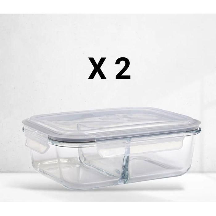 ENSEMBLE 2 BOITES EN VERRE EN PYREX DE TRES HAUTE QUALITE GM 22CM/17CM/7H