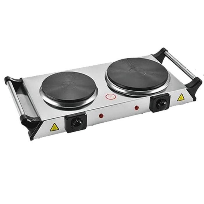 réchaud électrique inox 2 Plaques chaufantes doubles , Cuisine portable 2000 W - haute qualité inoxydable