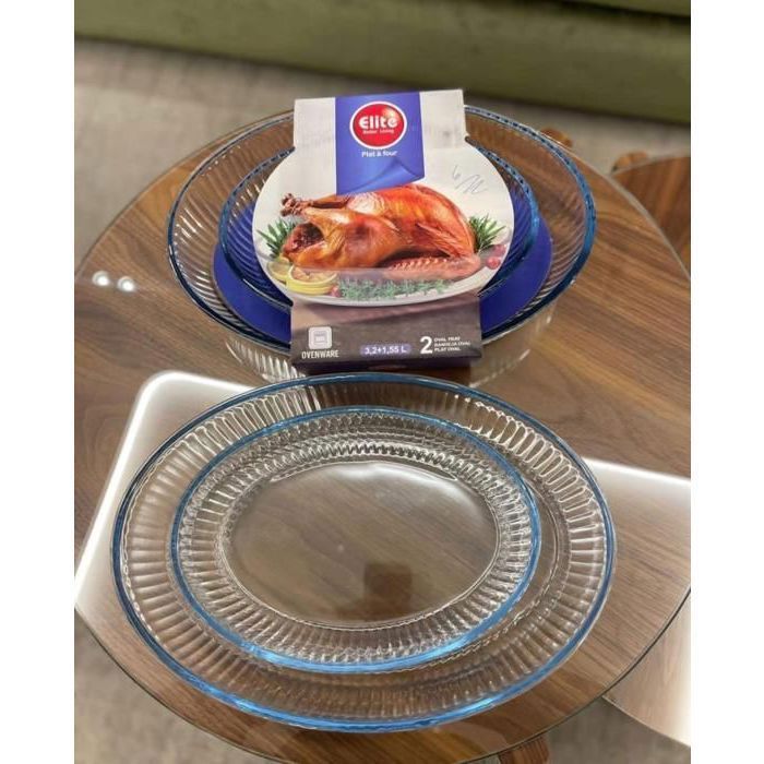 SET DE 2 MOULES  A FOUR PYREX OVALE 3,5/1,55 L
