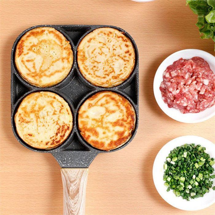 Poêles à frire antiadhésives Poêle à frire for œufs 4 tasses Batterie de cuisine antiadhésive Cuiseur à œufs frits Poêle à omelette