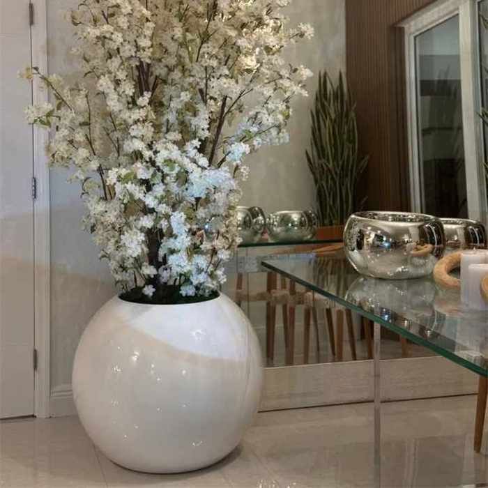 Vase à Fleurs  Boule Vase Decoratif pour Cuisine,Salon,Bureau - Acier - Doré, 45 cm
