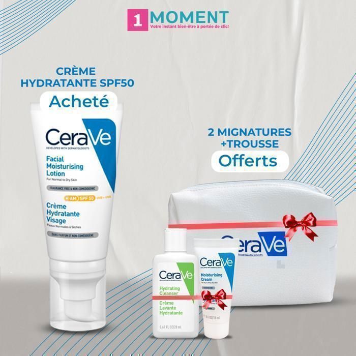 Pack CERAVE SPF50 + Trousse offerte + Miniatures