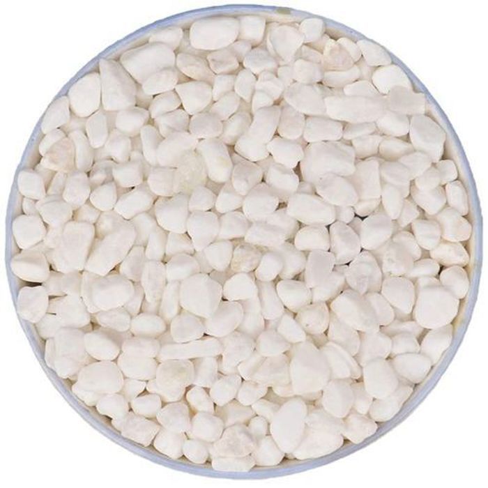 Petite pierre blanche de décoration pour plantes en pot , paysage de fond d'aquarium 1kg 6-9 mm