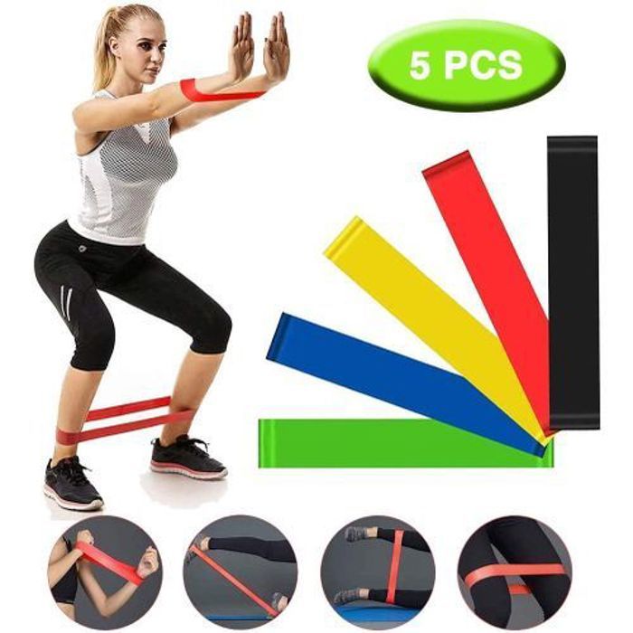 Bande Elastique Fitness Femme/Homme, Kit Musculation, Sport Maison