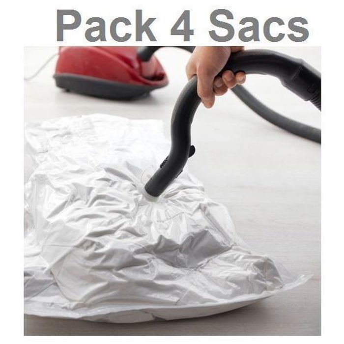 Pack 4 Sac sous vide de stockage organisateur pour vêtements couette 80 x 60 cm