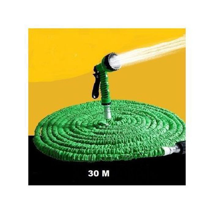 Tuyau d'arrosage - ERTDDE - 30 m - Buse haute pression 10 fonctions - Flexible - Durable