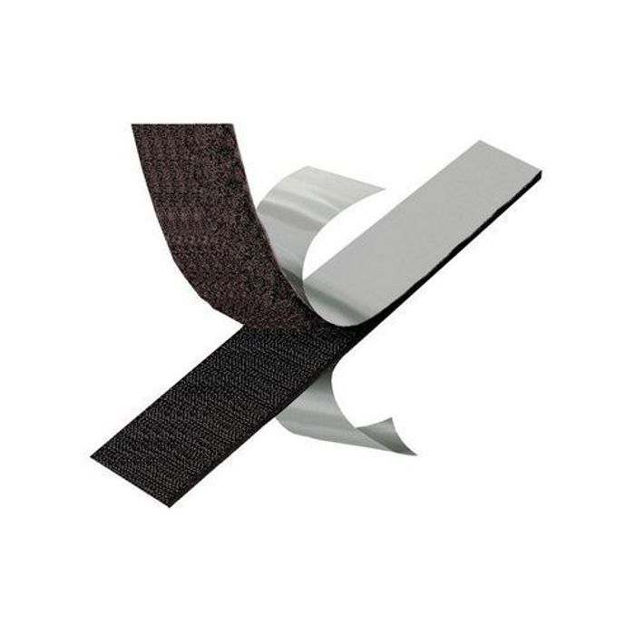 Pack de 6 Bande Velcro Scratch Adhésive Autocollant Noir 15 cm