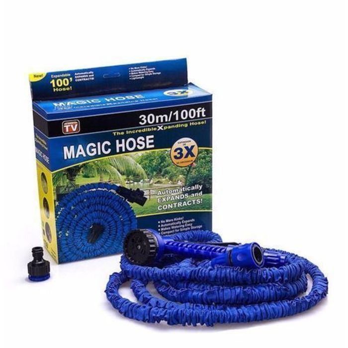 Magic Hose Tuyau Arrosage Extensible 30m + Pistolet à Eau 7 jets + Embouts Universels -Longueur 30 M