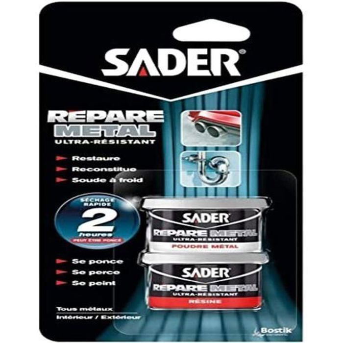 Mastic Epoxy - SADER - Répare Métal - Ultra Résistant - 81g - Antirouille