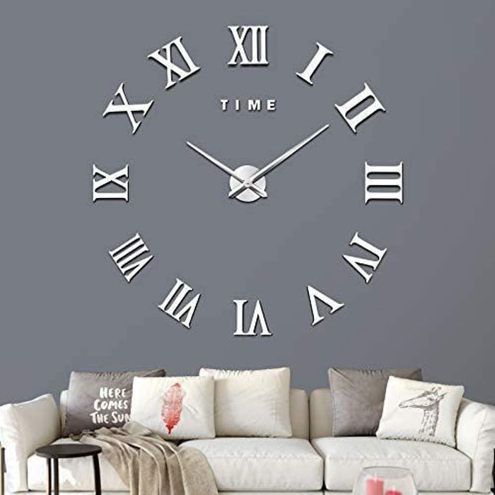 Diy Clock Horloge murale 3D disigne autoportante de grande taille aucun besoin de forage