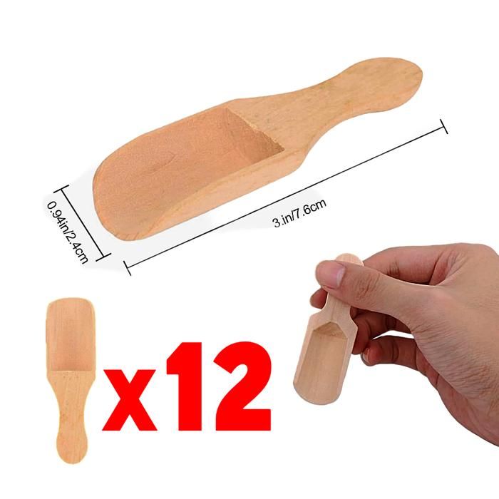 Ustensiles de cuisine - Lot de 12 cuillères en bois - Écologiques - Multifonctionnelles - Design élégant