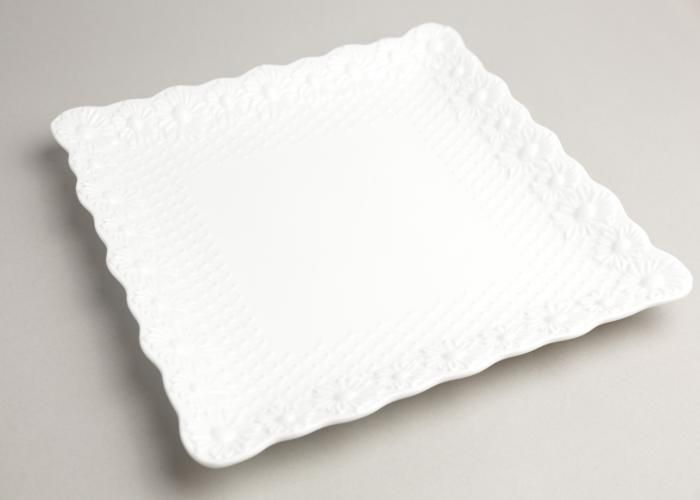 Assiette carrée - GENERIC - 30,5x30,5 cm - Porcelaine blanche - Compatible lave-vaisselle - 1 pièce