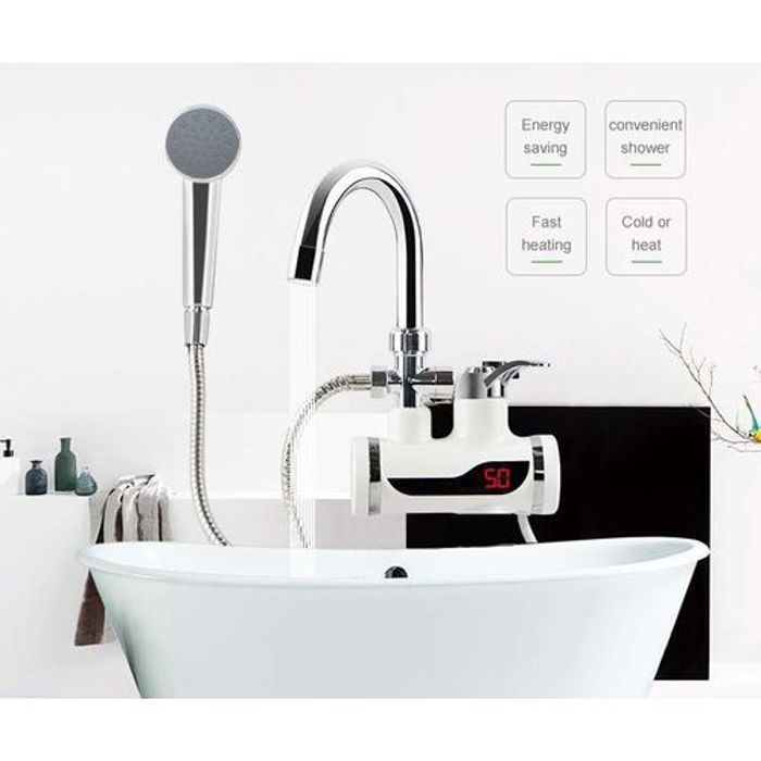 robinet chauffe eau instantané électrique, pour douche ou cuisine, chauffe eau numérique instantané