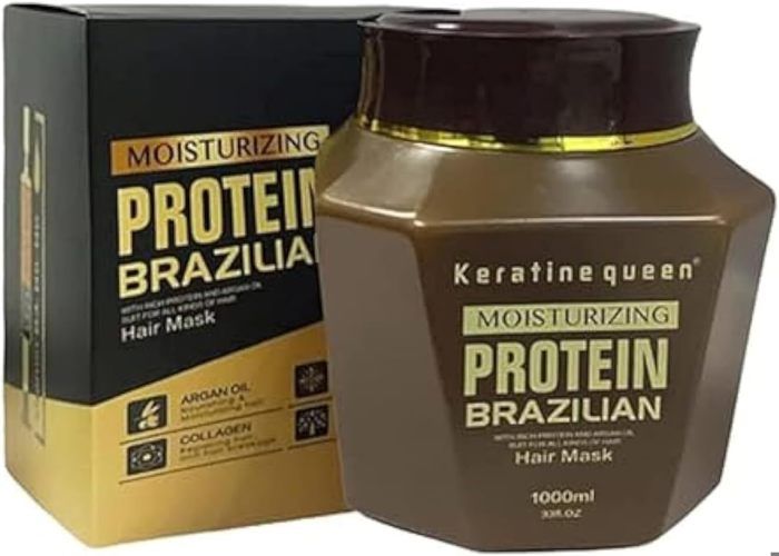 Keratine Queen Protein Brezilien - Masque capillaire brésilien hydratant aux protéines1000 ml