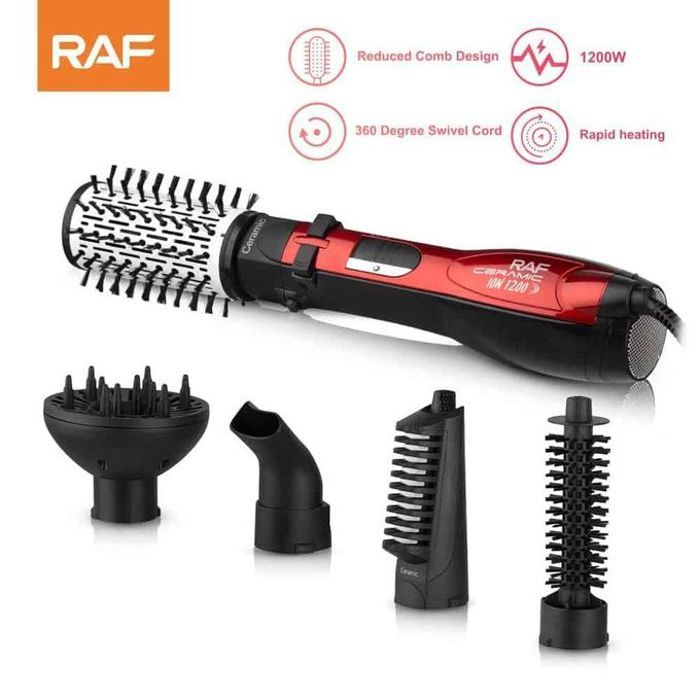 Sèche-Cheveux Professionnel 5-en-1 Rotatif 1200W - Brosse Soufflante Multifonction