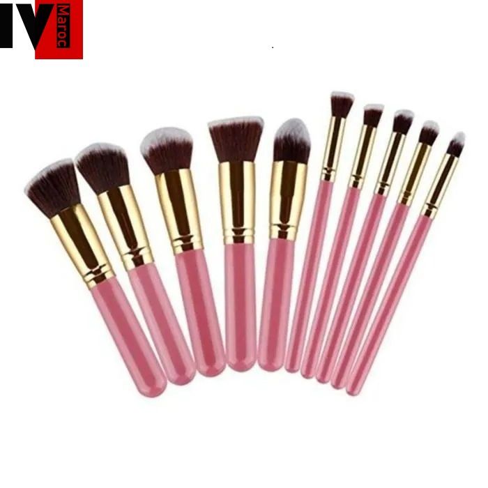 Kit de 10 pinceaux de maquillage professionnel – Couleurs aléatoires
