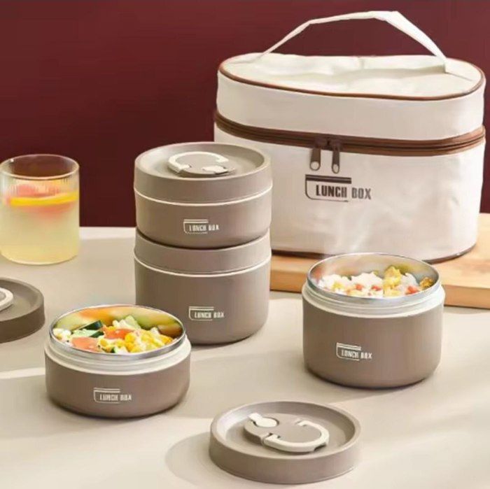 Lunch Box isotherme portable en acier inoxydable, récipient alimentaire isolant