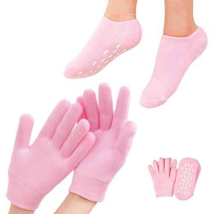 Gants Hydratants avec Chaussettes Exfoliantes – Soin Exfoliant pour Mains et Pieds – Traitement Hydratant (COULEUR ALÉATOIRE)