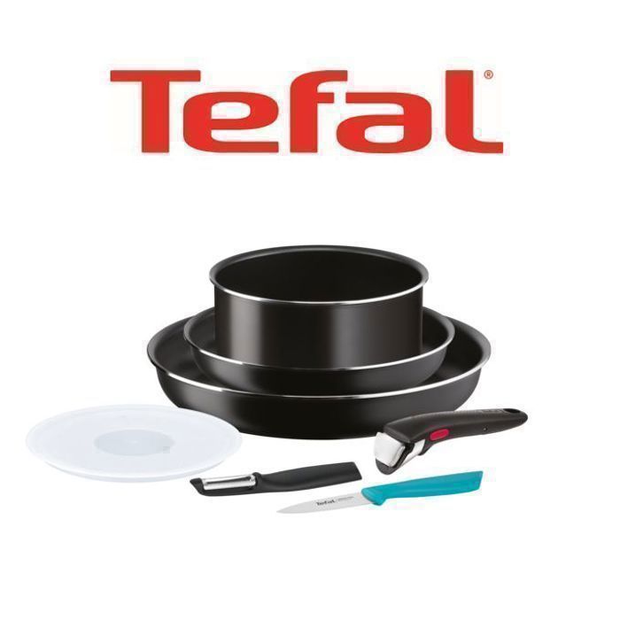 BATTERIE DE CUISINE INGENIO ESSENTIALS 7pcs L1549002 TEFAL "Poêles 22/26 cm + Faitout 18 cm + Couvercle 18cm + 2 Accessoires