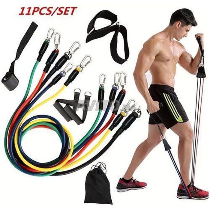 Bandes de résistance - Fitness - 150 LBS - 11 pièces - Léger - Portable - Mixte