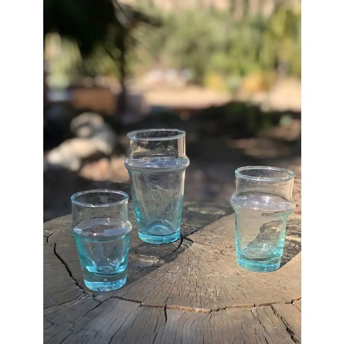 Verre à Thé - Beldi - 6 pièces - Verres recyclés - Soufflés à la bouche - Peints à la main