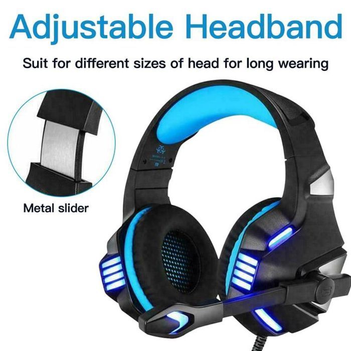 Casque Gaming - Hunterspider - V-3 - Microphone Omnidirectionnel - Haut-parleurs 50mm - LED Stylées