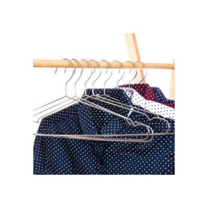 PACK 40 cintres en métal robustes avec finition chrome brossé