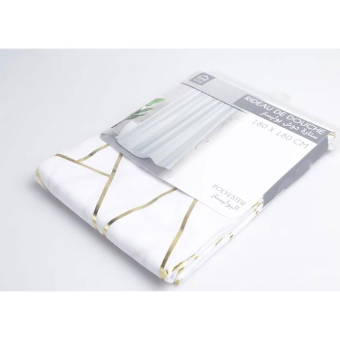 Rideau de douche - HOME DECO FACTORY - M24 SB0102 - Polyester - 180x180 cm - Résistant à l'eau