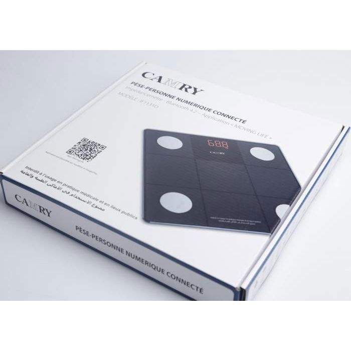Pèse-personne Numérique connecté - CAMRY - IF1131D - Bluetooth 4.2 - 180 Kg - Suivi de la santé - Noir