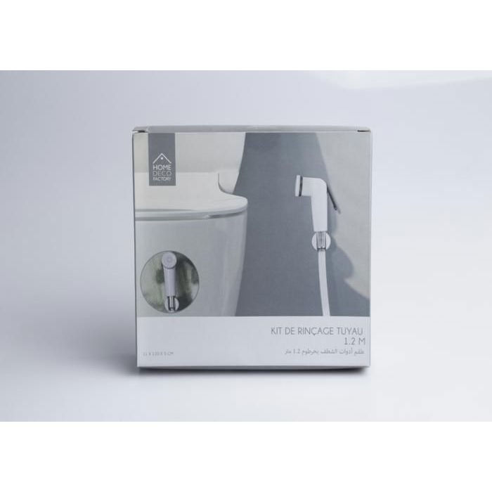 Kit de rinçage - HOME DECO FACTORY - A1/M24 SB0111 - Tuyau 1,2 m - PVC - Chromé
